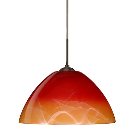 Besa Lighting Tessa Cord Pendant, Solare, Bronze Finish, 1x75W Incandescent 1JT-4201SL-BR
